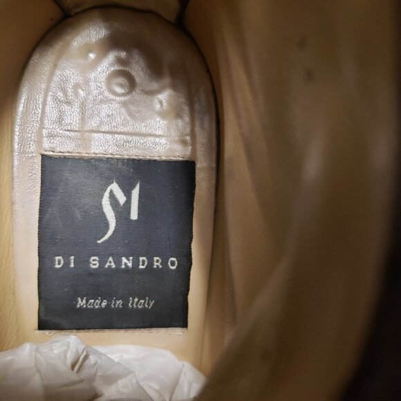 Di Sandro Italy suede booties size 7 (37.5) gold trim zipper brown - Picture 4 of 12